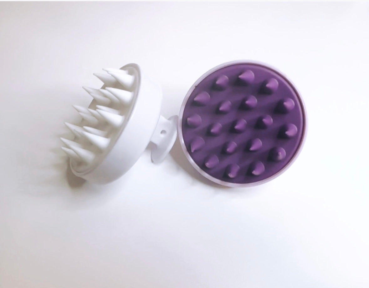 Scalp Massager Shampoo Brush – 2 Pack (Purple & White) | Hair Scalp Scrubber, Exfoliator & Dandruff Brush for Women, Men, Kids & Pets