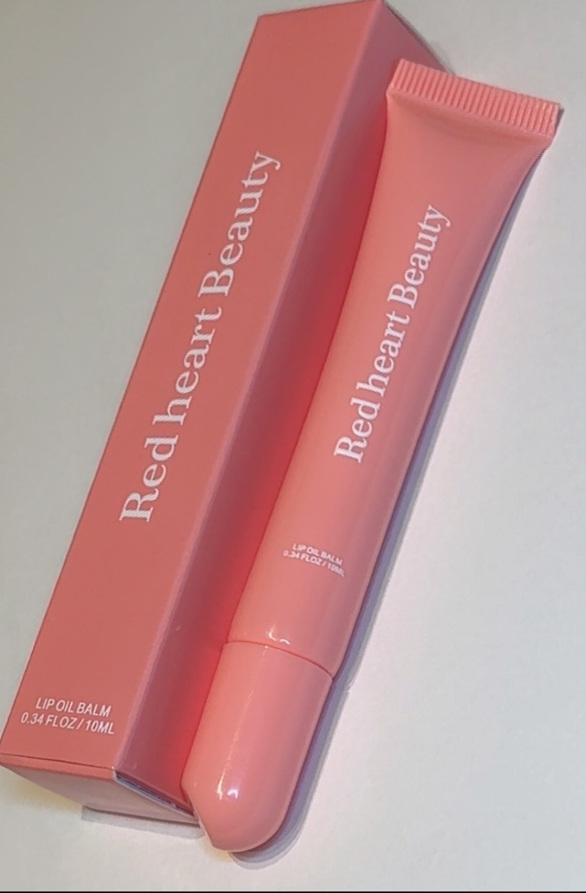 Hydrating Lip Oil Balm – Red Heart Beauty | Moisturizing, Glossy Lip Care 10ml -Peach