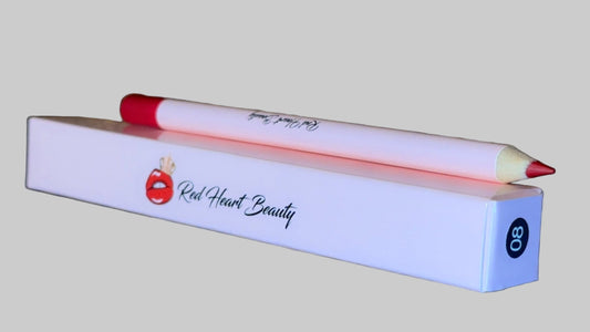 Lip liner pencil with a white case on a wooden surface