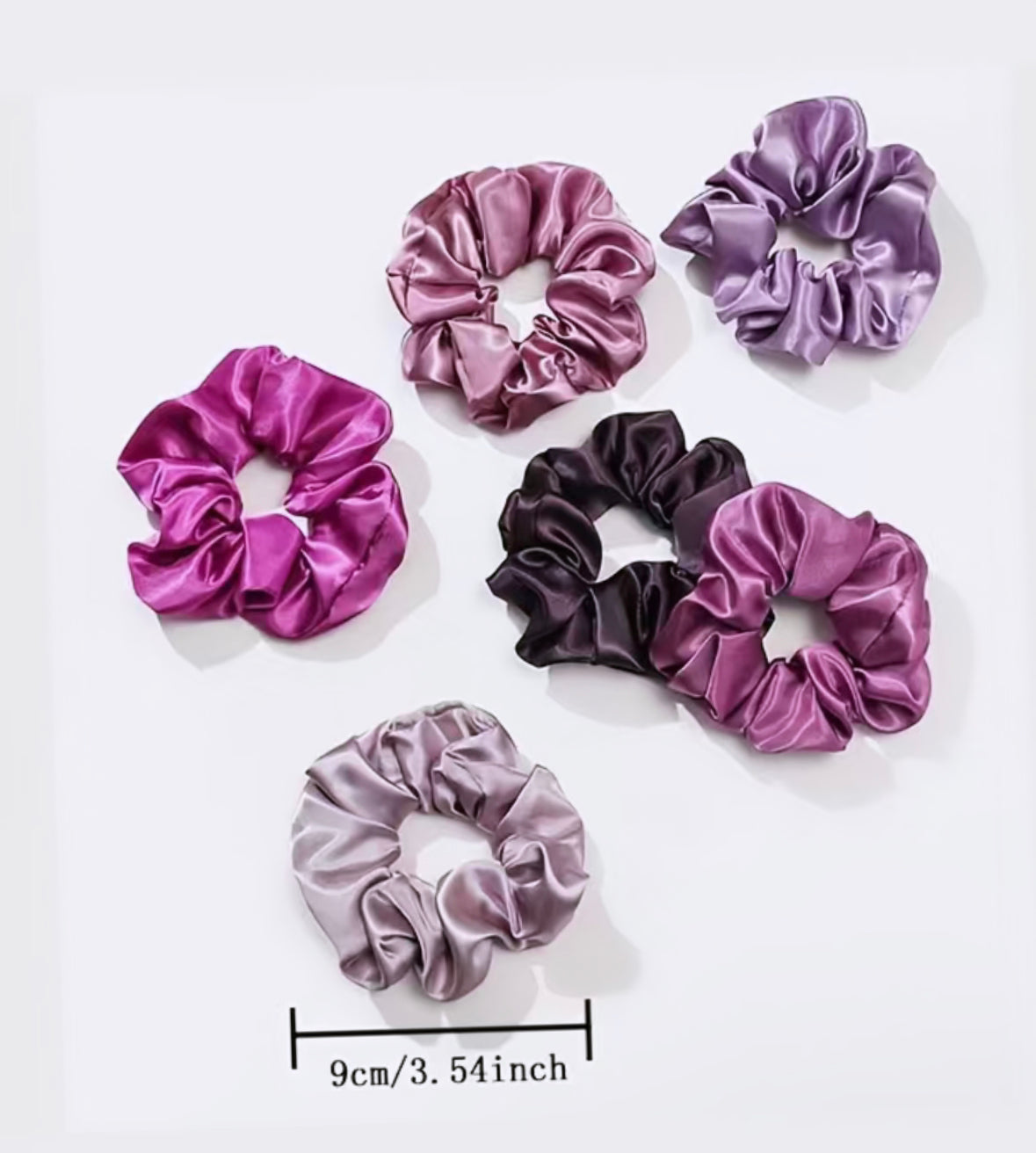 Satin Scrunchies – Purple & Pink Collection (Set of 10)