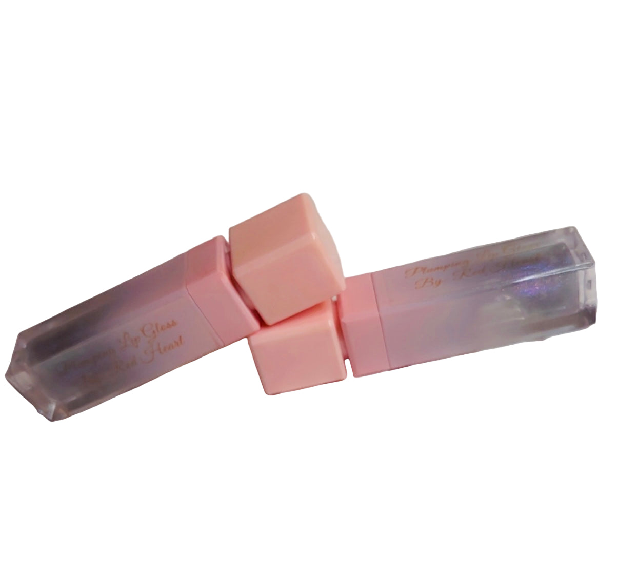 Hydrating Vegan Lip Gloss for Sensitive Lips-Red Heart Beauty - Pink Cap_Clear